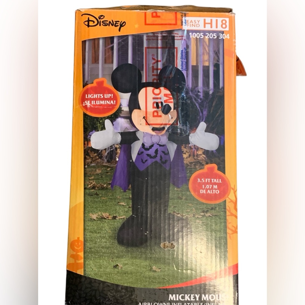 Gemmy Airblown Mickey Mouse Vampire‎ Dracula Costume Disney 3.5ft New Open Box